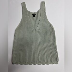 Express Sage Green Ribbed Tank Top